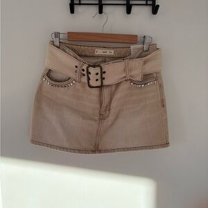 Mango Tan Mini Skirt with Belt